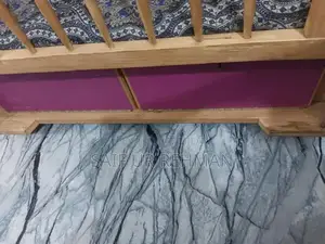 Wooden Baby Cot with Stainless Steel Frame and Foam Mattress