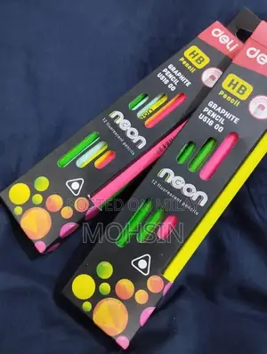 Photo - Deli Neon HB Graphite Pencils - 24 Pre-Sharpened School/Office Pencils