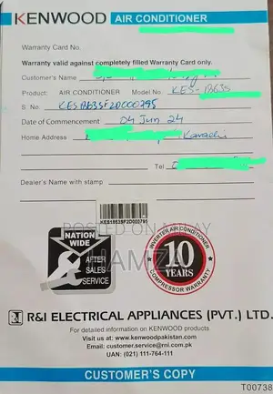 Kenwood 1.5 Ton Air Conditioner - Excellent Condition