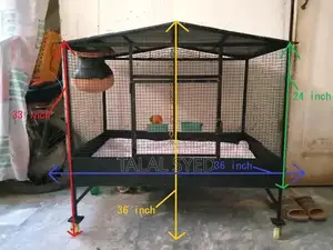 Photo - Heavy-Duty Black Iron Cage for Industrial or Decorative Use