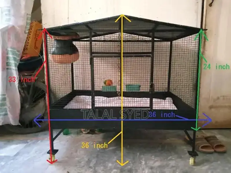 Heavy-Duty Black Iron Cage for Industrial or Decorative Use