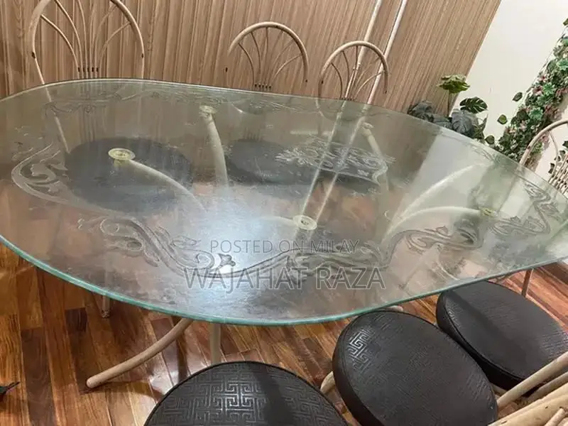 Solid Iron Dining Table with 8 Matching Chairs