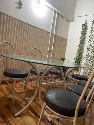 Solid Iron Dining Table with 8 Matching Chairs