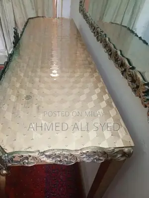 Vintage Iron Console Mirror with Matching Side Table