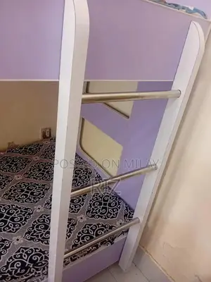 Sturdy Lilac MDF Bunk Bed with Matching Mattresses