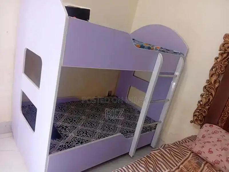 Sturdy Lilac MDF Bunk Bed with Matching Mattresses