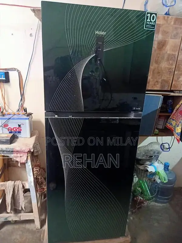 Haier Full-Size Glass Door Refrigerator with Inverter Technology