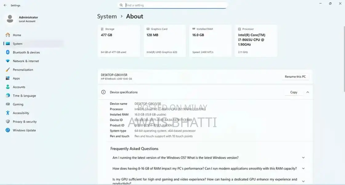 HP EliteBook x360 1040 G6 Convertible Touchscreen Laptop