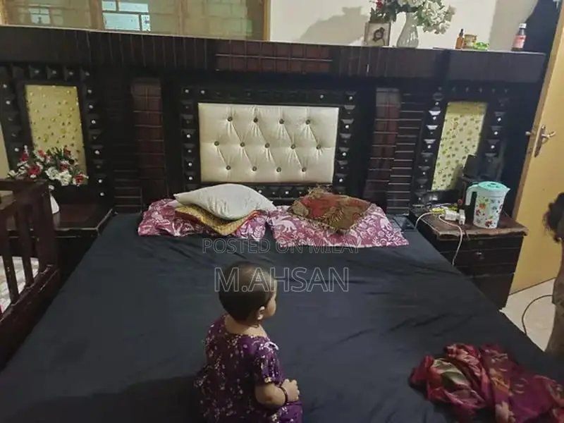 Complete Bedroom Set: King Size Bed with Bedside Table and Wardrobe