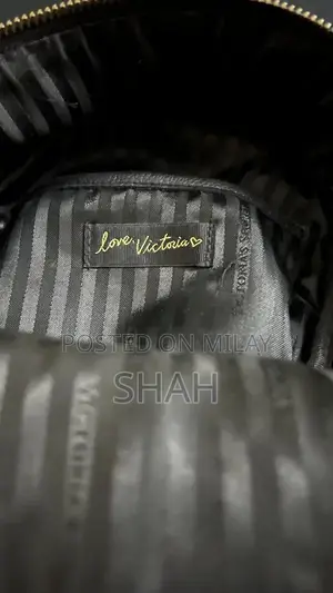 Victoria's Secret Mini Black and Gold Backpack with Chain Details