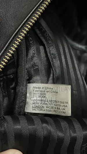 Victoria's Secret Mini Black and Gold Backpack with Chain Details