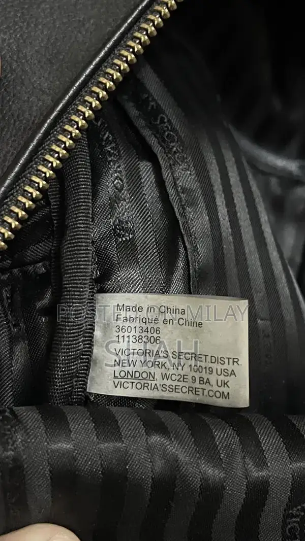 Victoria's Secret Mini Black and Gold Backpack with Chain Details