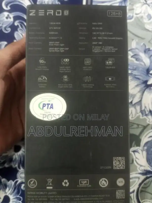 Infinix Zero 8 Smartphone - Quad Camera High-Performance Mobile