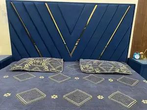 Velvet Kings Size Bedroom Set with Bed, Dressing Table, and Dewan