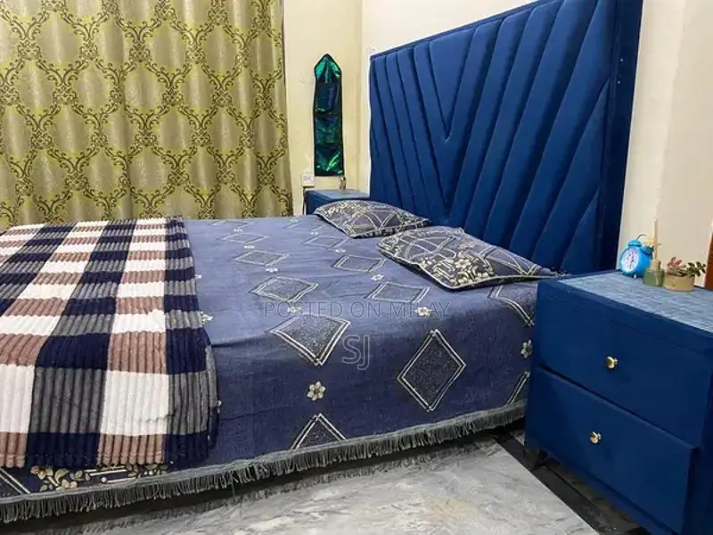 Velvet Kings Size Bedroom Set with Bed, Dressing Table, and Dewan