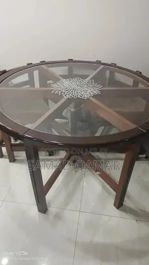 Photo - Wooden Dining Table - Six-Seater Durable Surface