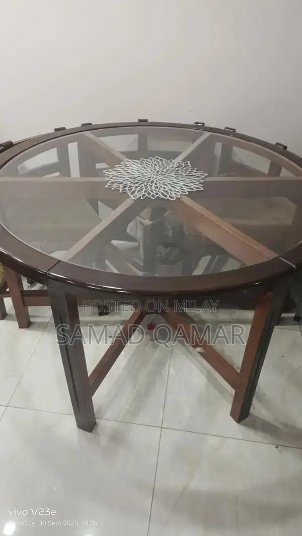 Wooden Dining Table - Six-Seater Durable Surface
