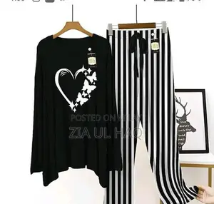 Women's Soft Night Dress in Pink and Black