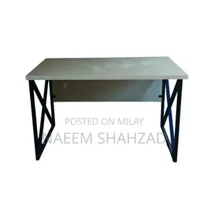 Photo - Modern Office Table with Metal Legs - Compact Workspace Solution