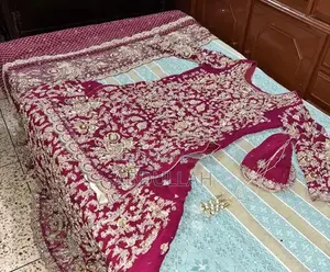 Designer Bridal Farshi Lehnga with Crystal Embroidery - Dark Pink