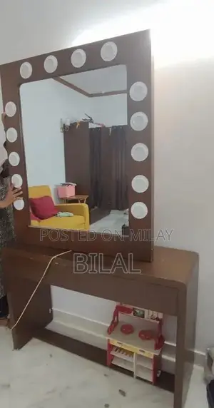 Photo - Classic Walnut Wood Dresser with Illuminated Mirror