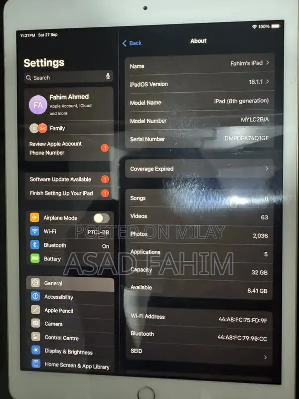 Apple iPad 8th Generation Tablet - Rose Gold