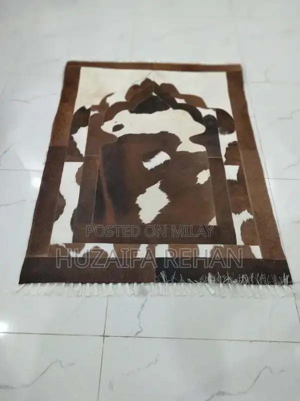 Premium Genuine Cow Leather Prayer Mat - Customizable Size and Print