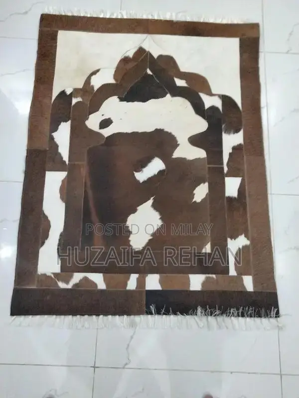Premium Genuine Cow Leather Prayer Mat - Customizable Size and Print