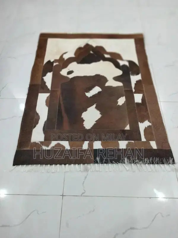 Premium Genuine Cow Leather Prayer Mat - Customizable Size and Print