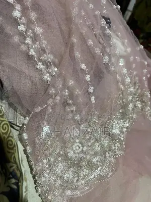 Lama Tissue Shirt with Pink Net Katdana Fabric Unstitched Set