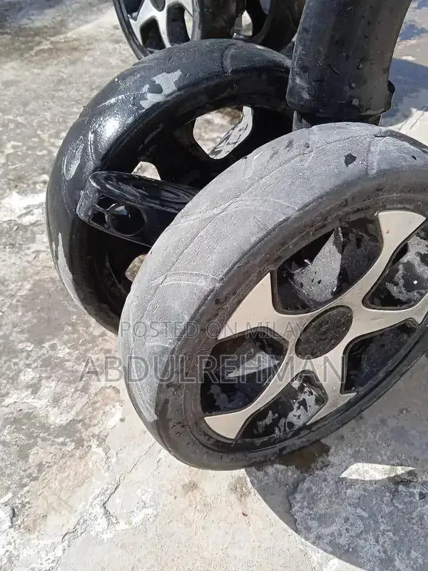 Large Leather Kids Stroller with Storage Compartment