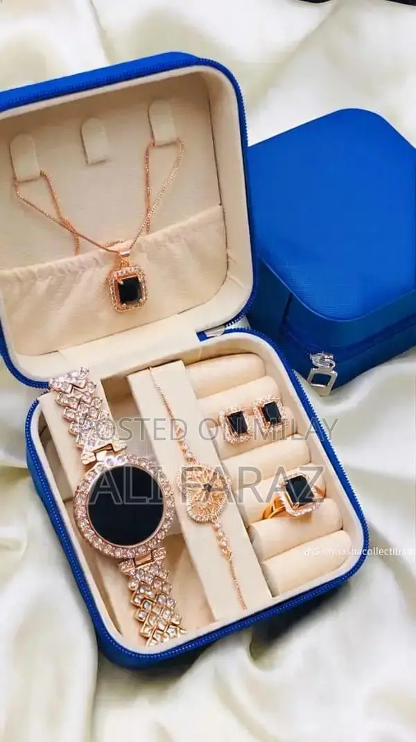 Vintage Jewelry Set with Watch, Rings, Necklace, Earrings, and Bracele
