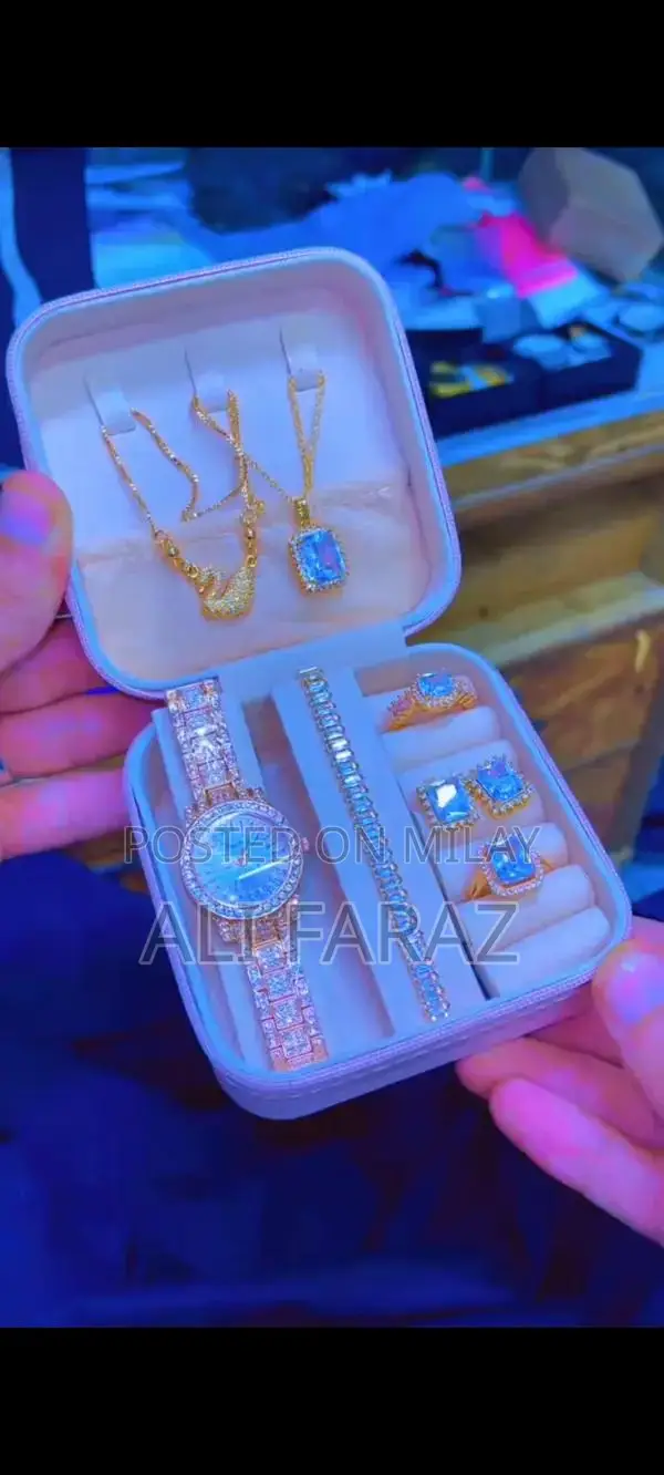 Vintage Jewelry Set with Watch, Rings, Necklace, Earrings, and Bracele