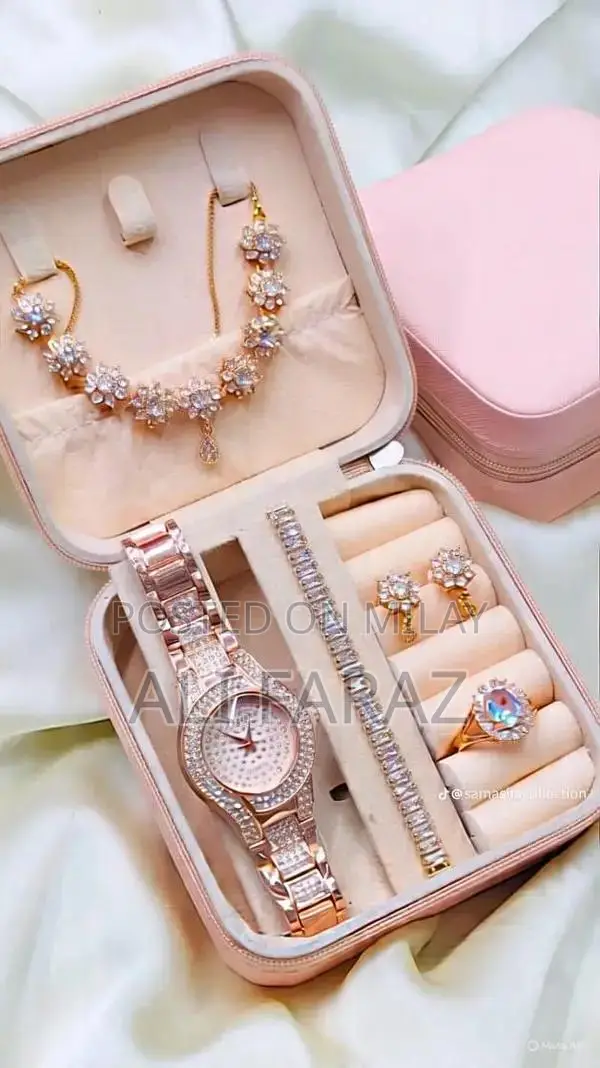 Vintage Jewelry Set with Watch, Rings, Necklace, Earrings, and Bracele