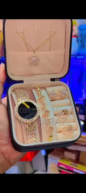 Vintage Jewelry Set with Watch, Rings, Necklace, Earrings, and Bracele