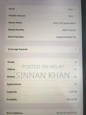 Apple iPad 7th Generation Wi-Fi Tablet 128GB