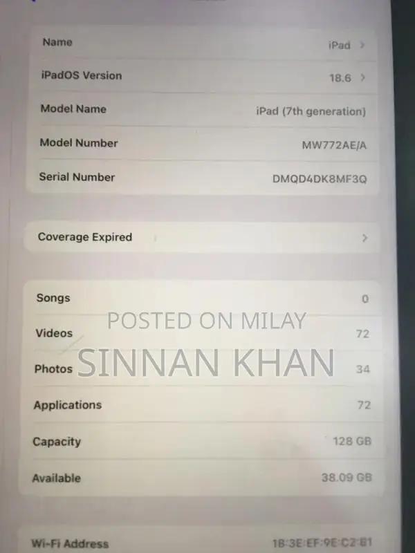 Apple iPad 7th Generation Wi-Fi Tablet 128GB