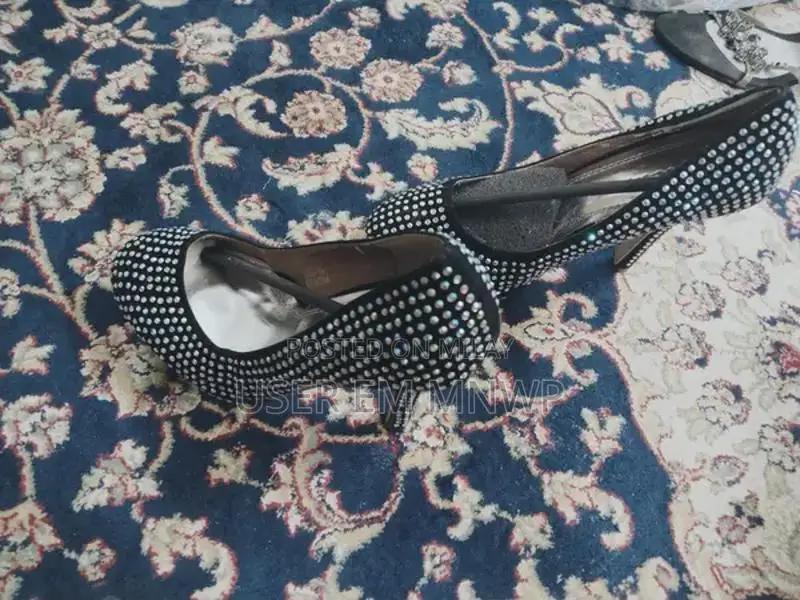 Elegant Black Rhinestone Heels - Stylish UK Import Women's Evening Sho