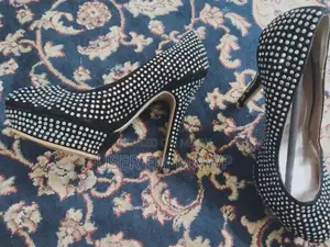 Elegant Black Rhinestone Heels - Stylish UK Import Women's Evening Sho