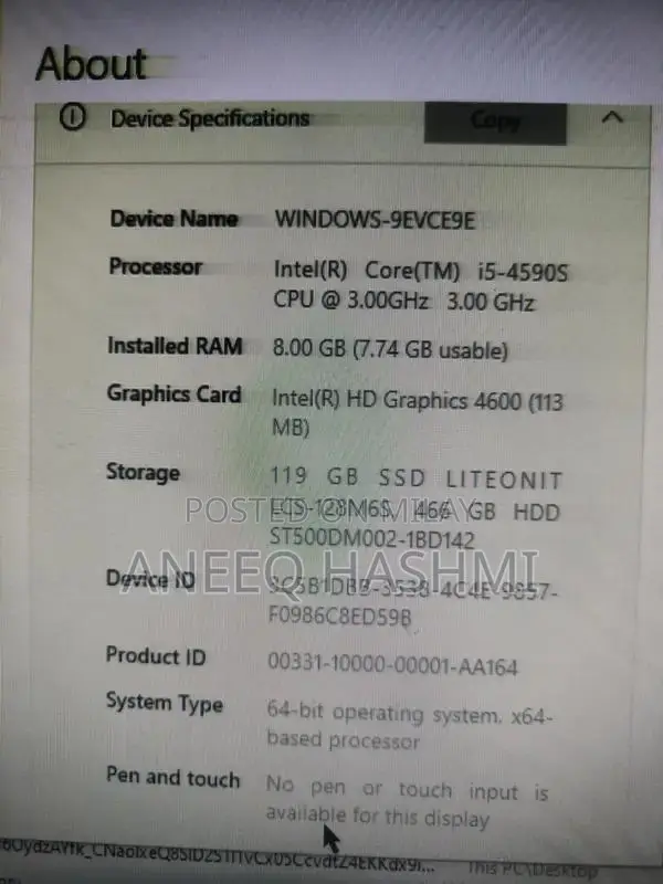 HP Desktop PC Core i5, 8GB RAM, Dual Storage, Monitor Included