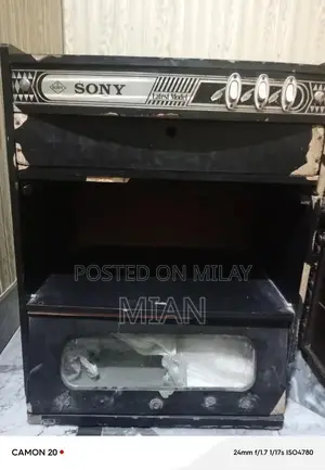 Photo - Wooden Drawer Storage Cabinet with Glass Shelves