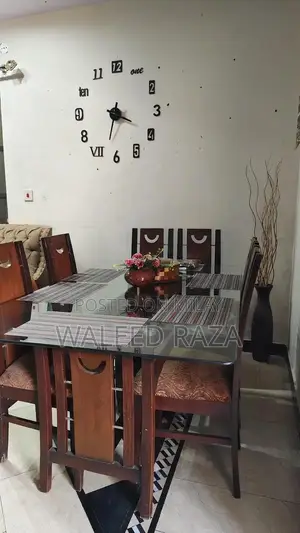 Wooden Dining Table with 6 Matching Chairs