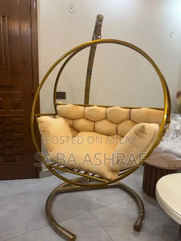 Jumbo Metal Rod Swing Chair with Cushioned Seat
