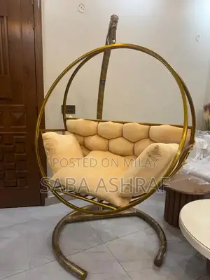 Jumbo Metal Rod Swing Chair with Cushioned Seat