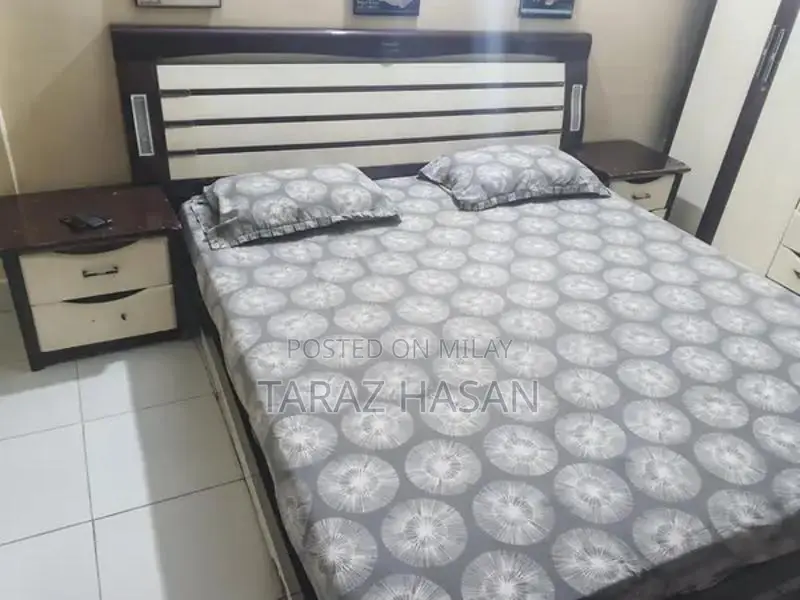 King Size Bedroom Set with Bed Frame, Tables, and Armoire