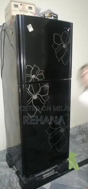 Glass Door Full Size Refrigerator in Good Working Condition