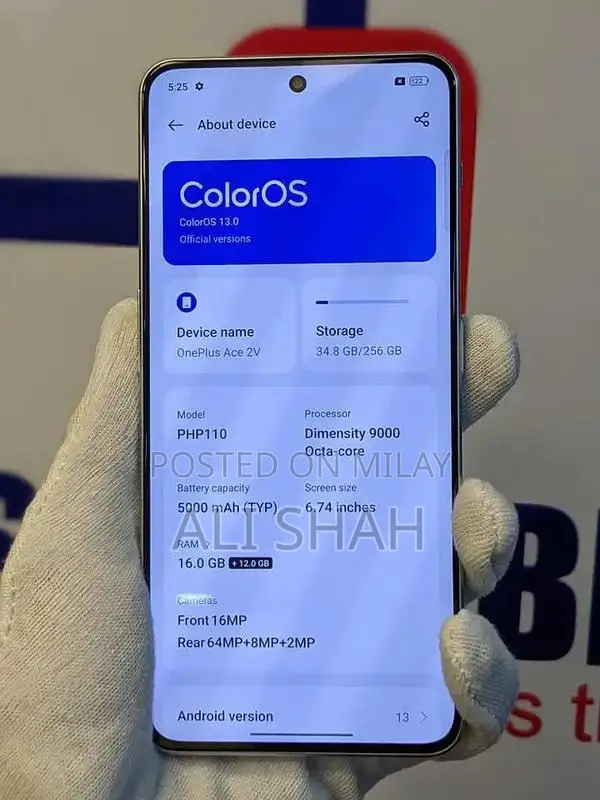 OnePlus Ace 2V Smartphone with Mediatek Dimensity Processor