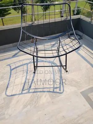 Photo - Comfortable Metal Swing Chair with Velvet Cushion