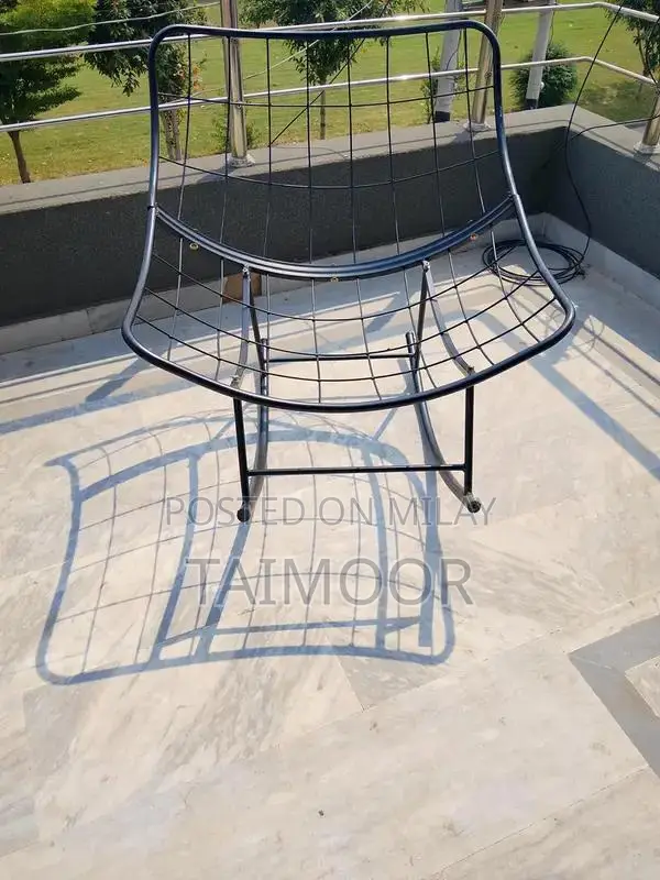 Comfortable Metal Swing Chair with Velvet Cushion