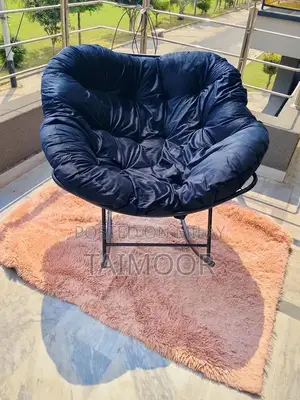 Comfortable Metal Swing Chair with Velvet Cushion